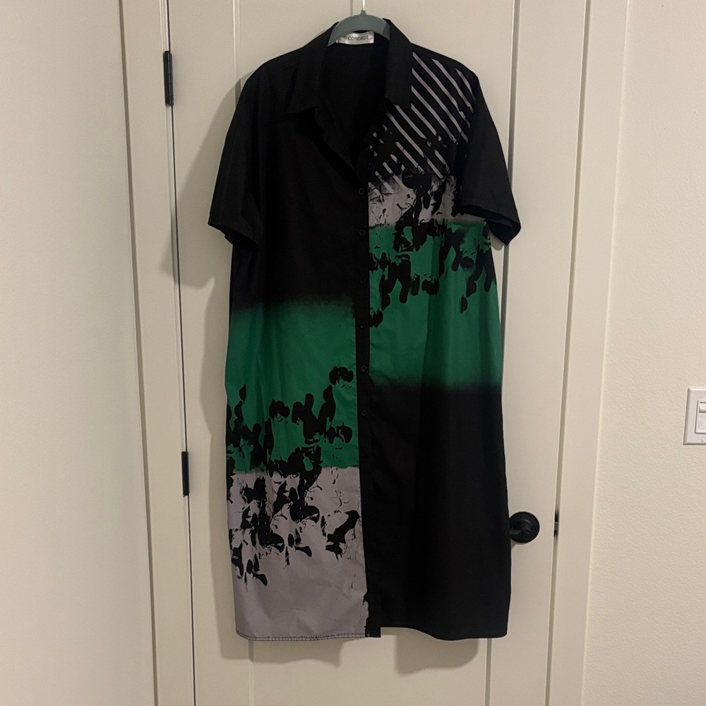 MConcept Black and Green Shirt dress - Picture 4 of 8